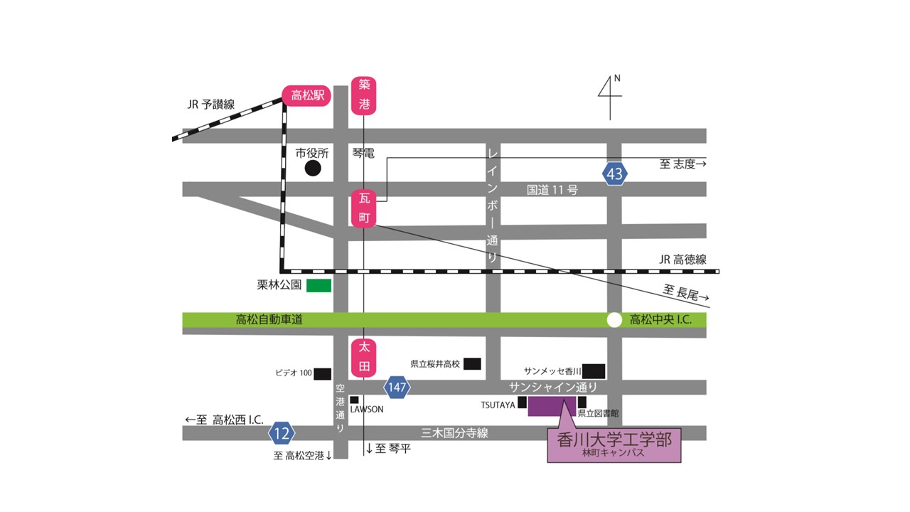 学校内の奥村幸彦研究室案内図